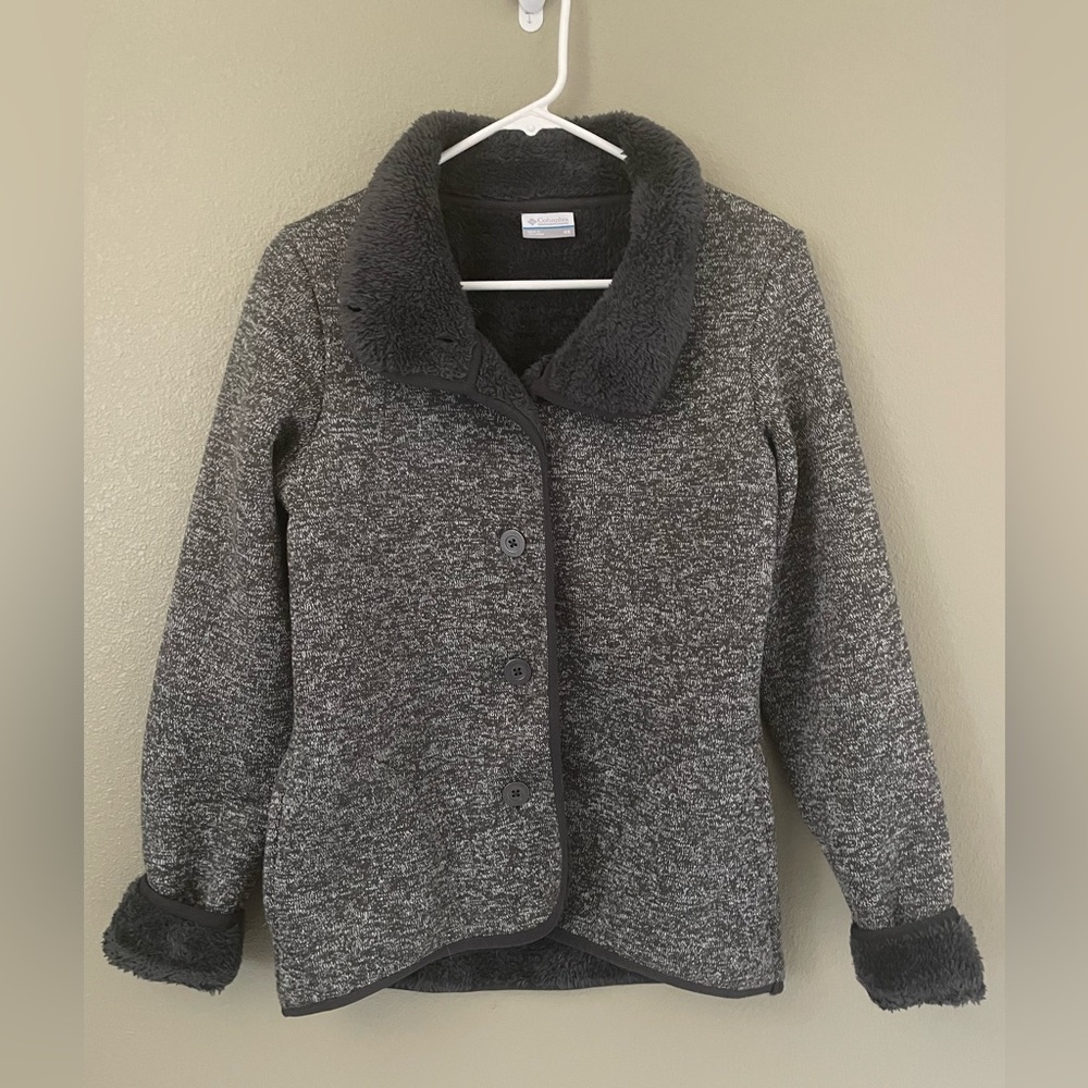 Columbia Gray Fleece Sherpa Lined Jacket Size XS